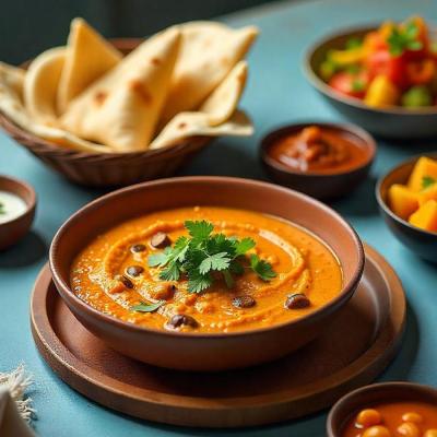 Dal Makhani + Mashroom Masala + Mix Veg + 4 Tawa Butter Roti + Sweet + Salad + Raita